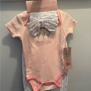 Chick Pea Pink and White Baby Girl Matching Set